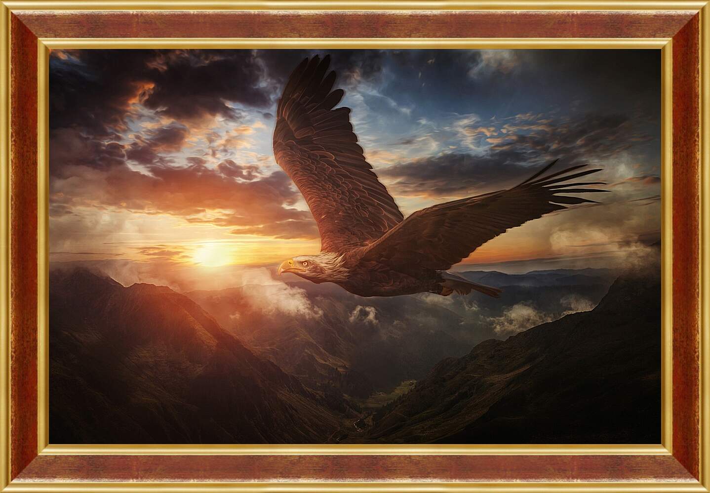 Картина в раме - Орёл в полёте