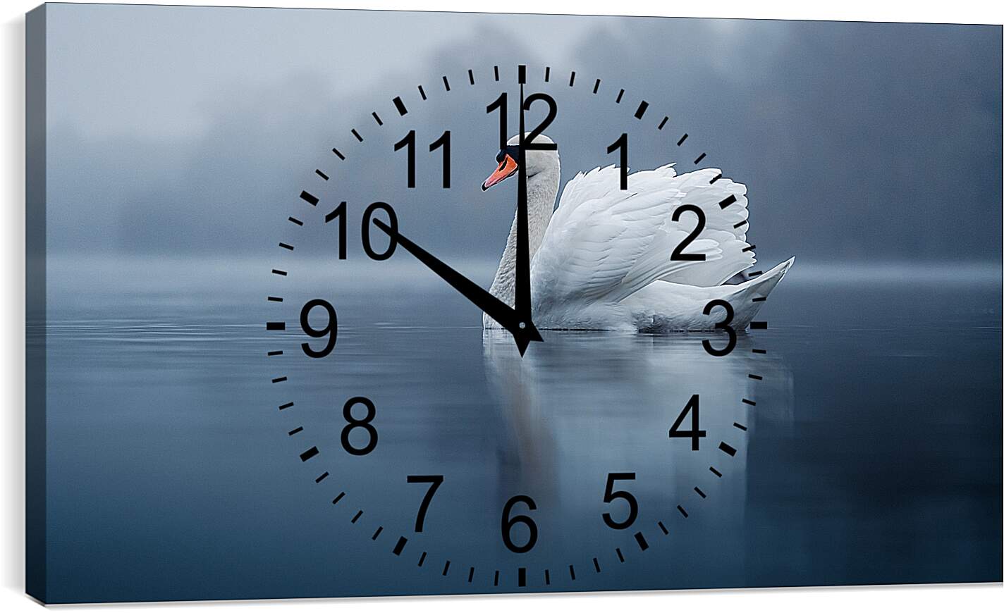 Часы картина - Белый лебедь