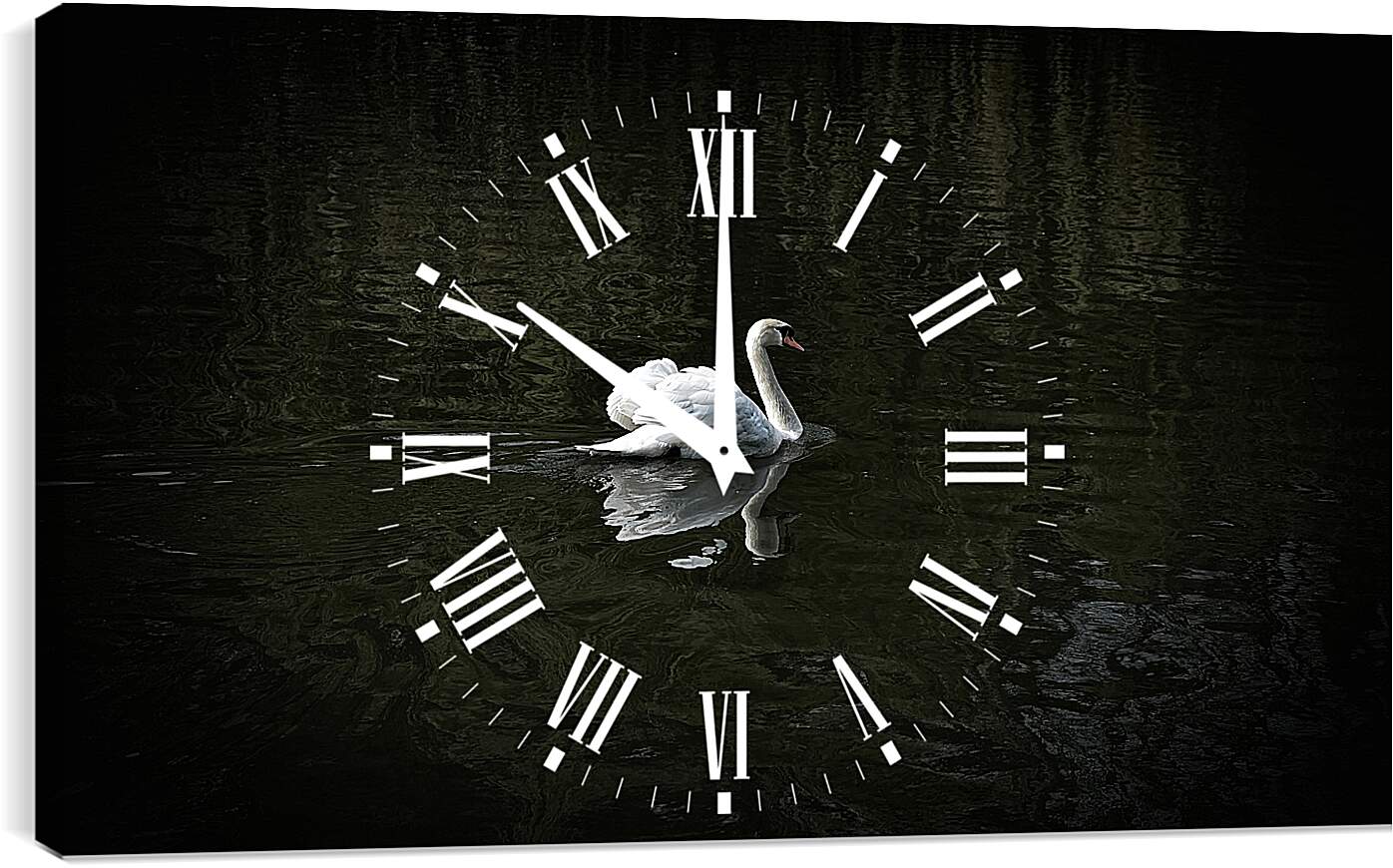 Часы картина - Лебедь плывёт