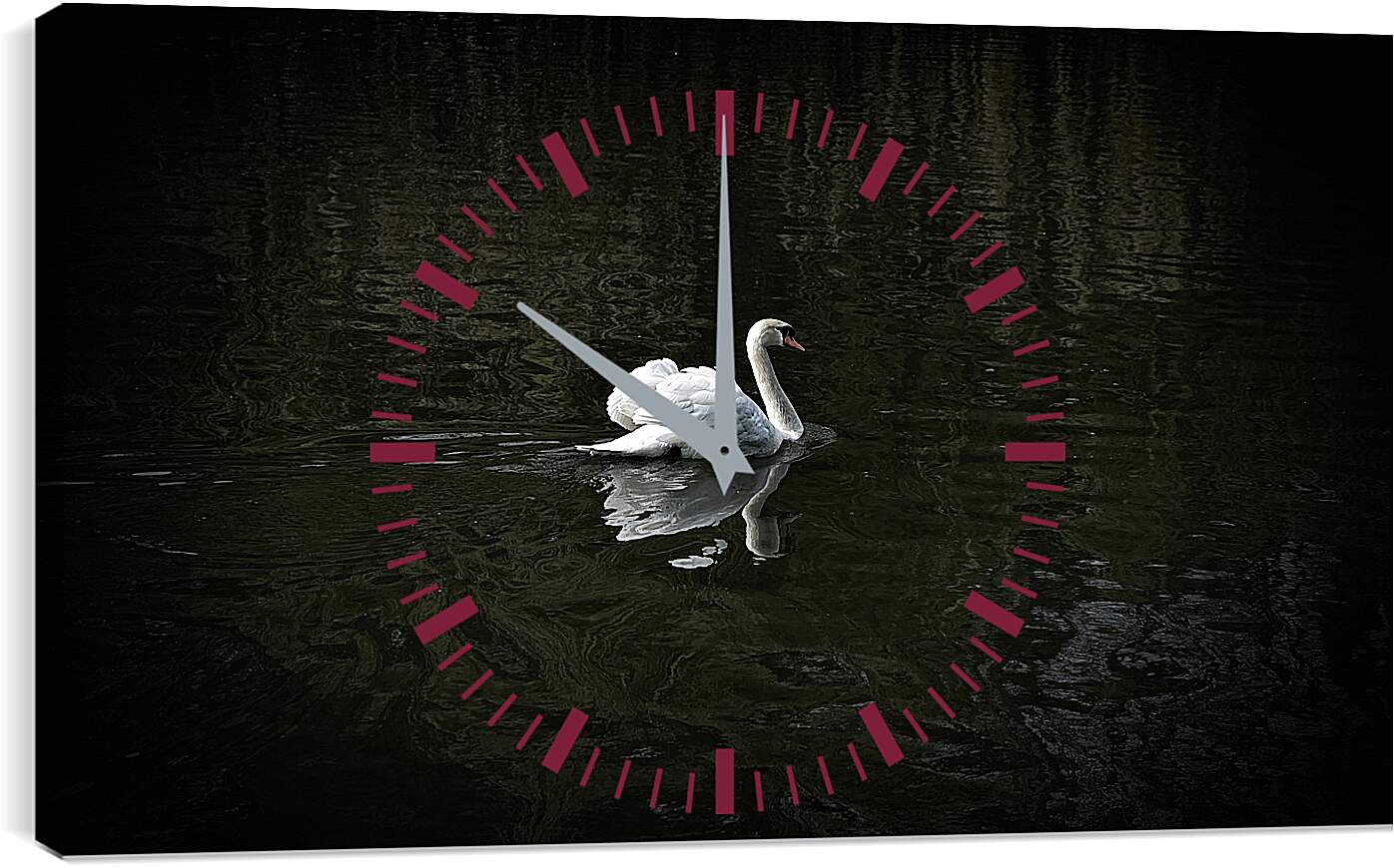 Часы картина - Лебедь плывёт