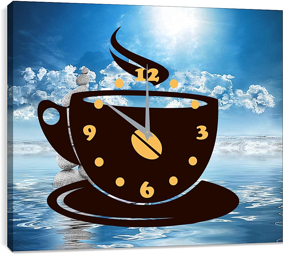Часы картина - Лебедь на воде