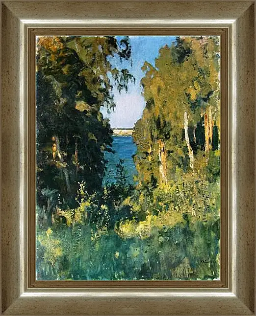 Картина в раме - Овраг. Левитан Исаак
