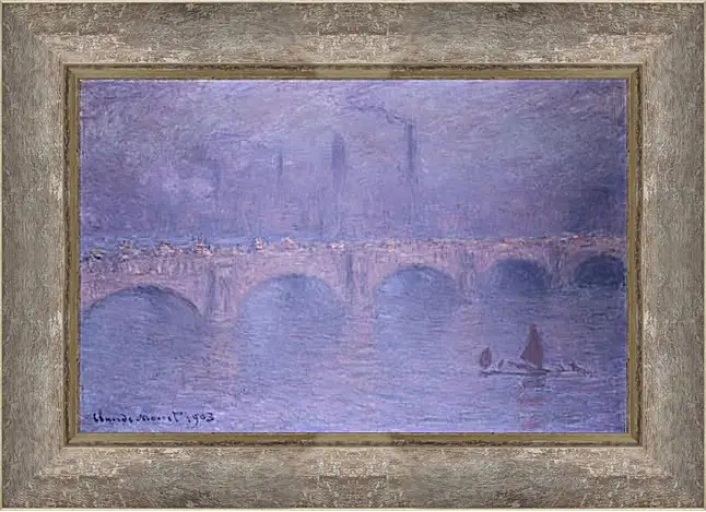 Картина в раме - waterloo bridge. Клод Моне