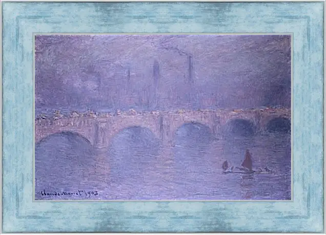Картина в раме - waterloo bridge. Клод Моне