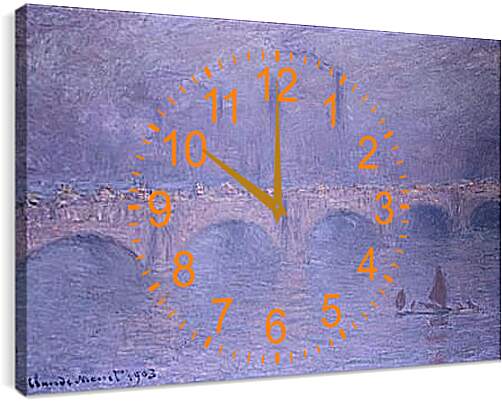 Часы картина - waterloo bridge. Клод Моне
