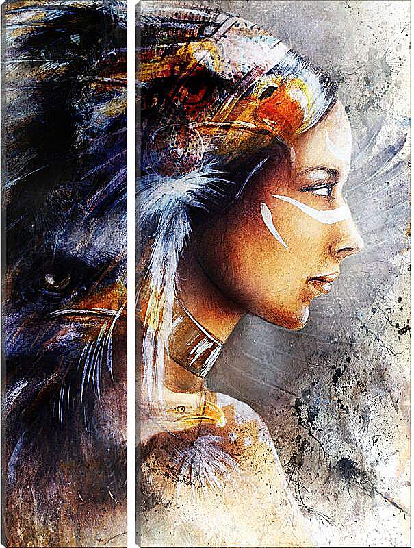 Модульная картина - Индейская дама