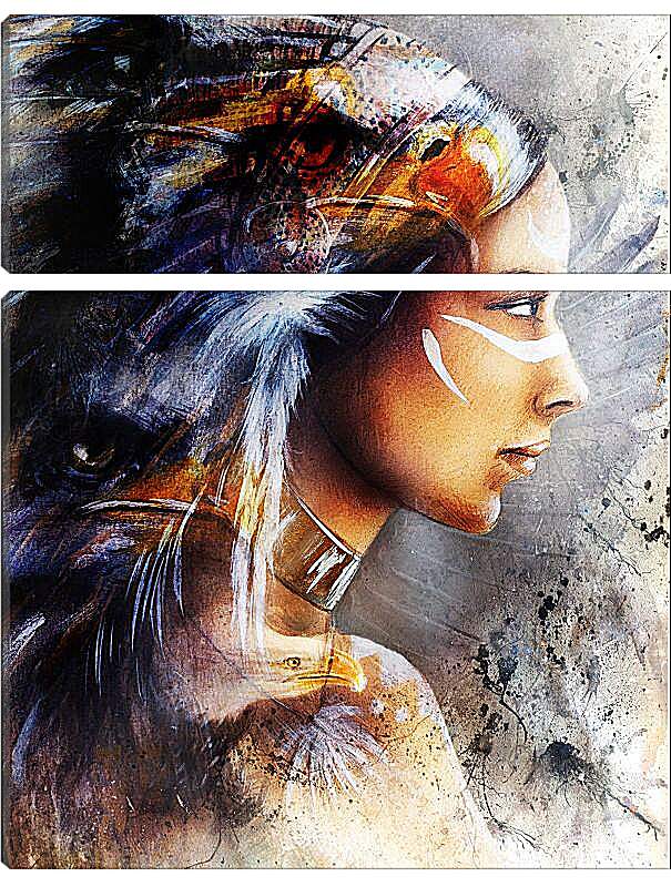 Модульная картина - Индейская дама