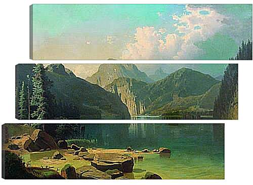 Модульная картина - Горное озеро. Мещерский Арсений