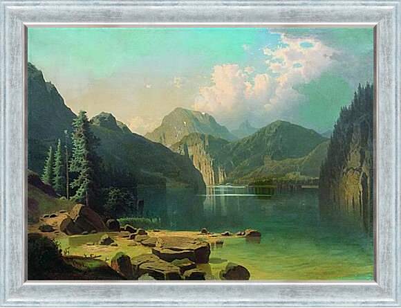 Картина в раме - Горное озеро. Мещерский Арсений