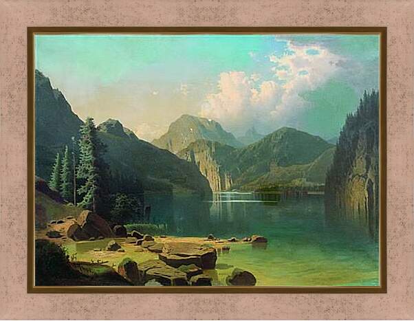 Картина в раме - Горное озеро. Мещерский Арсений