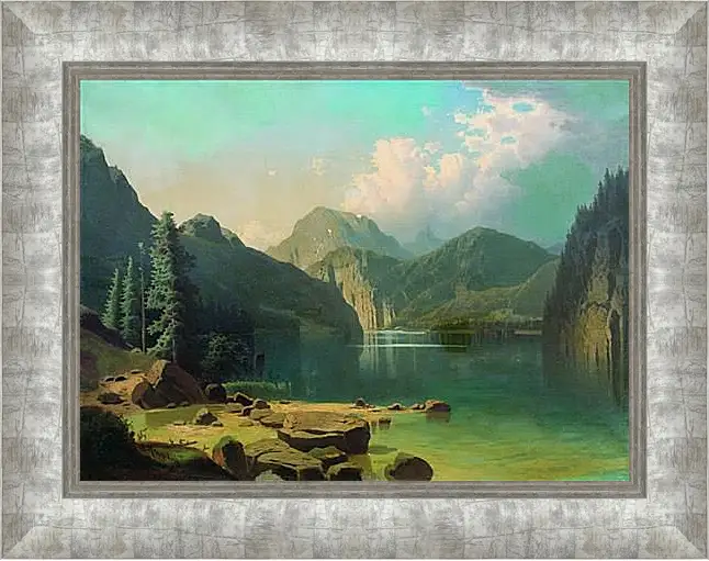 Картина в раме - Горное озеро. Мещерский Арсений