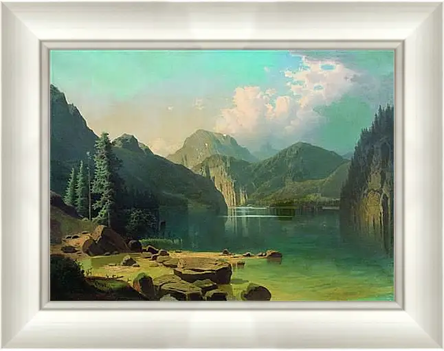 Картина в раме - Горное озеро. Мещерский Арсений