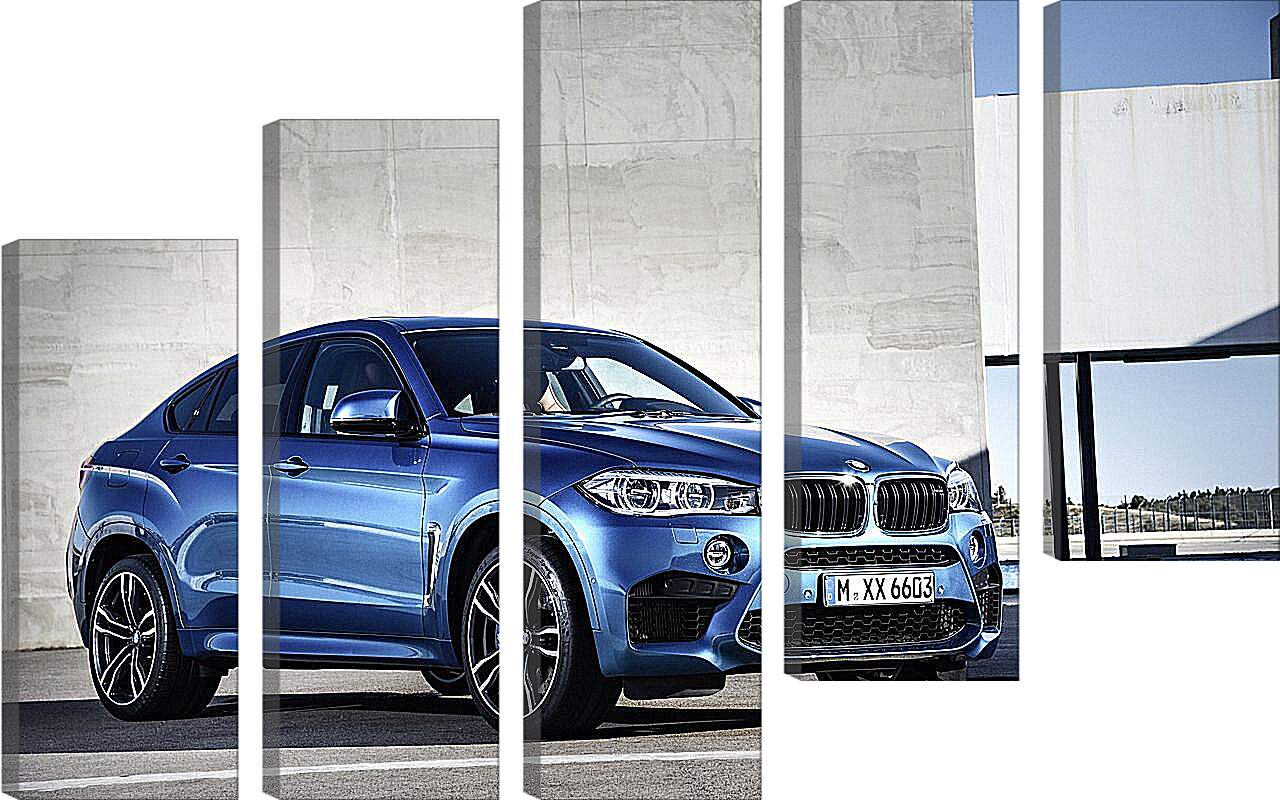 Модульная картина - Синяя BMW