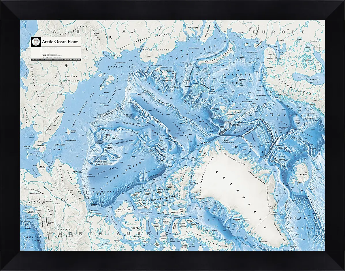 Картина в раме - Карта Арктической зоны