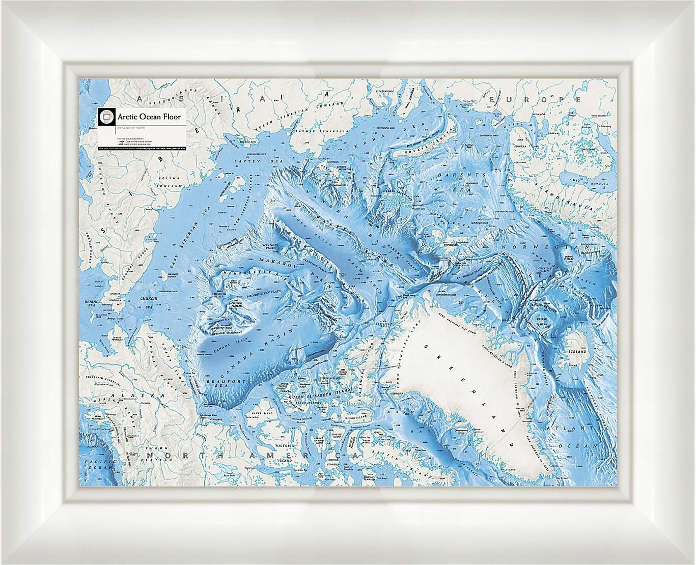 Картина в раме - Карта Арктической зоны
