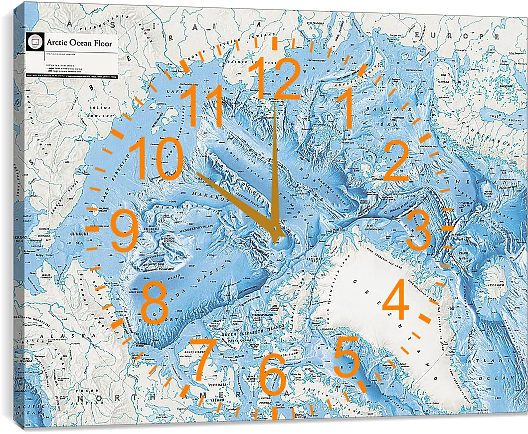 Часы картина - Карта Арктической зоны