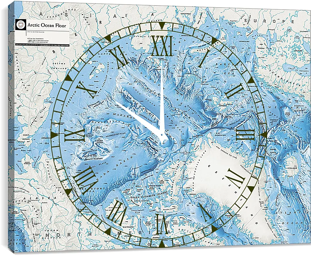 Часы картина - Карта Арктической зоны
