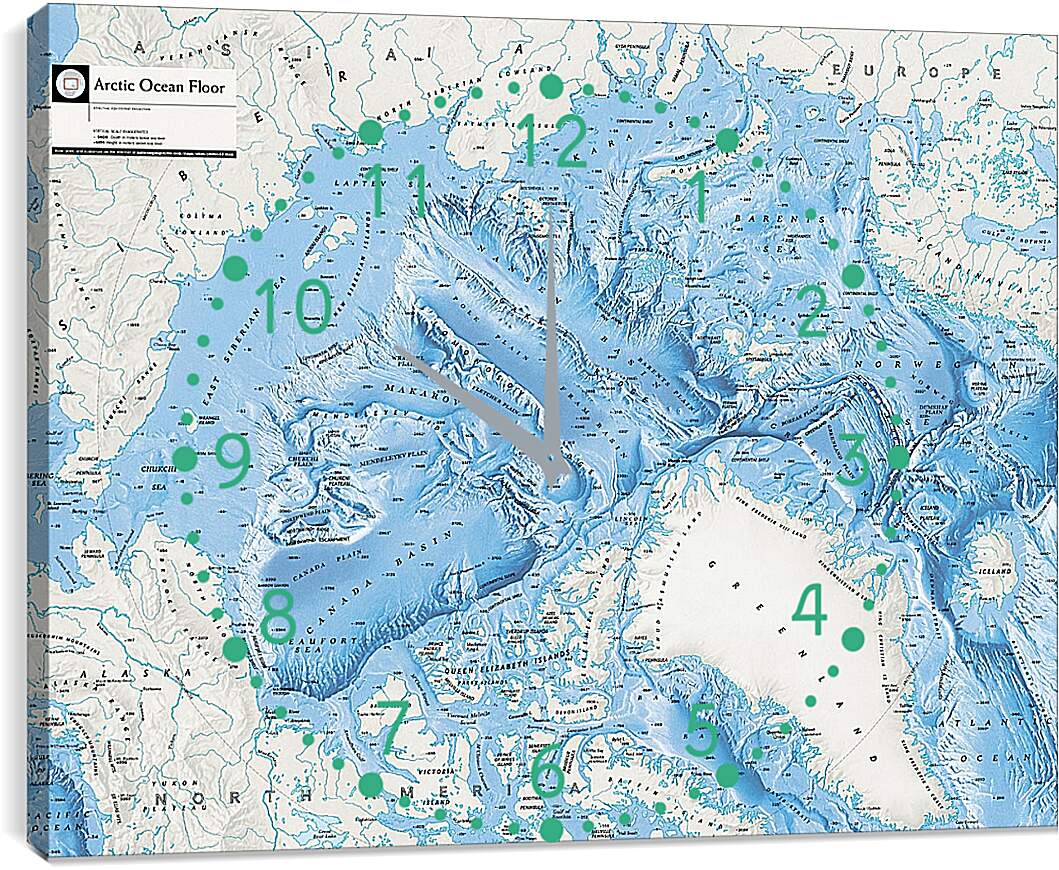 Часы картина - Карта Арктической зоны