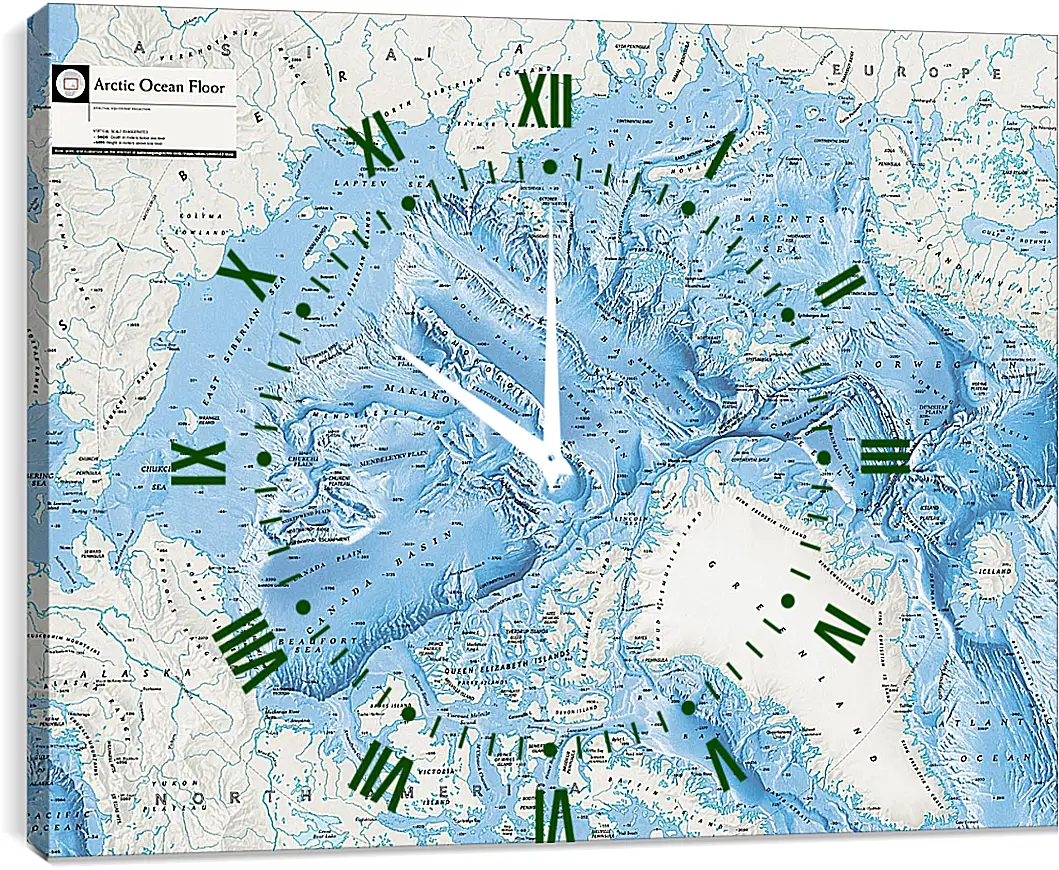 Часы картина - Карта Арктической зоны