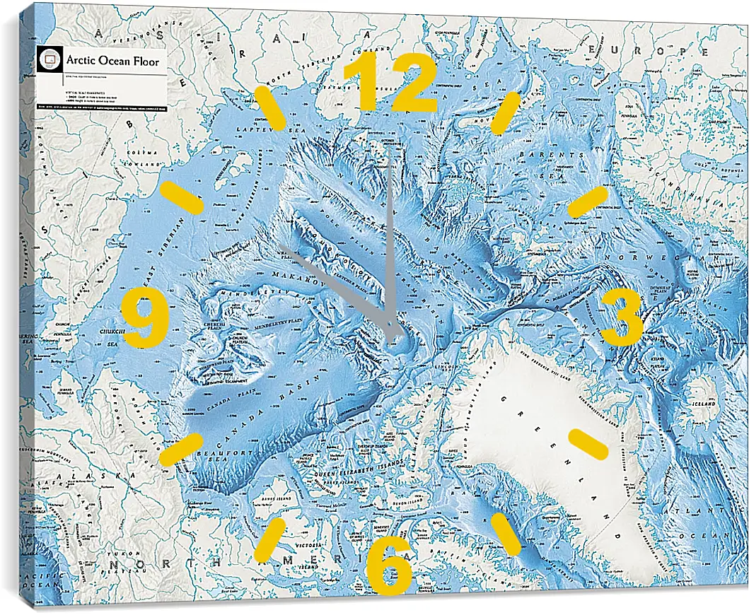 Часы картина - Карта Арктической зоны