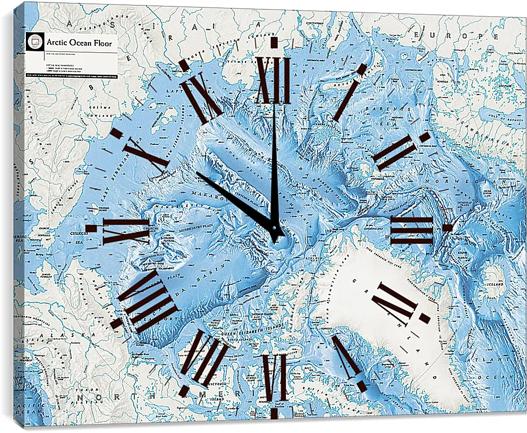 Часы картина - Карта Арктической зоны