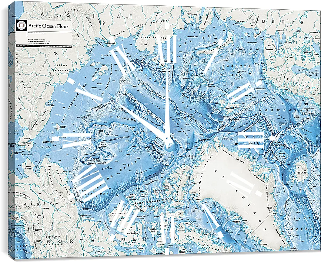 Часы картина - Карта Арктической зоны