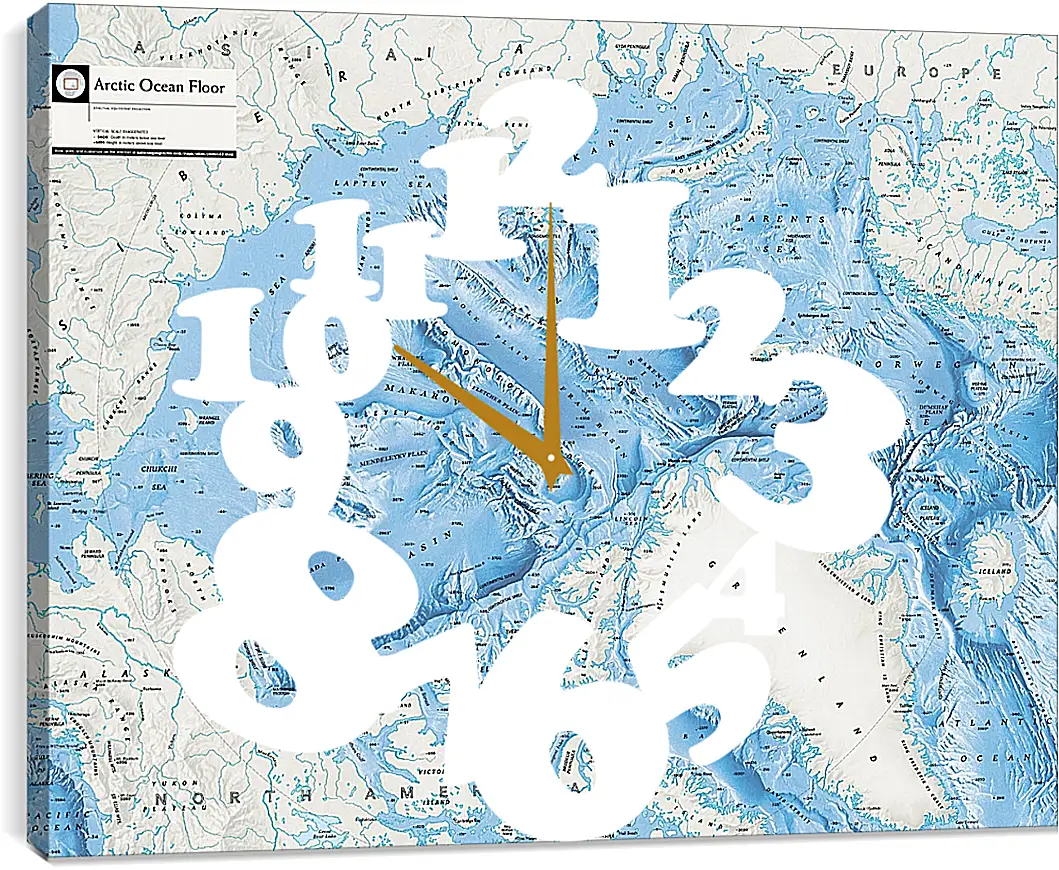 Часы картина - Карта Арктической зоны