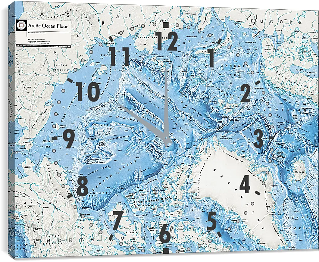 Часы картина - Карта Арктической зоны
