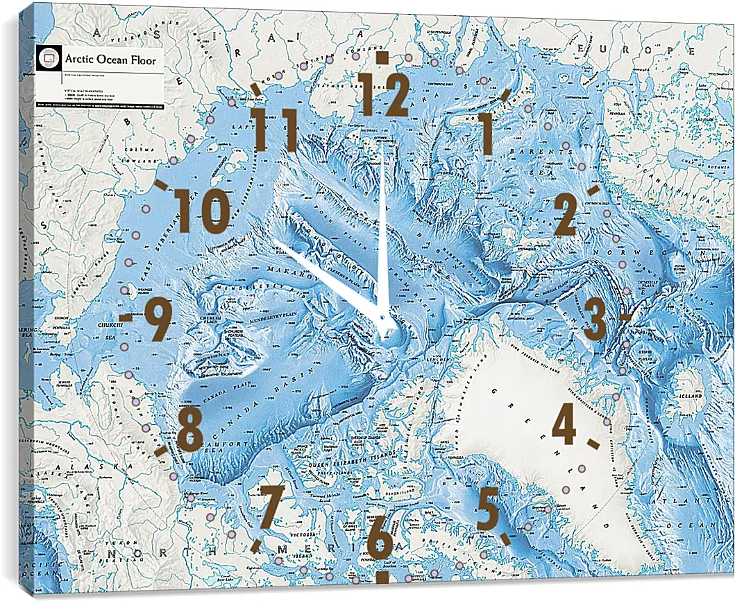 Часы картина - Карта Арктической зоны