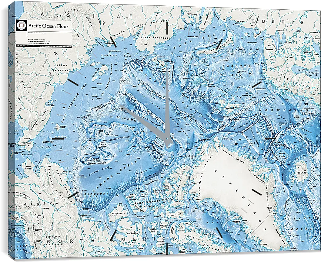 Часы картина - Карта Арктической зоны