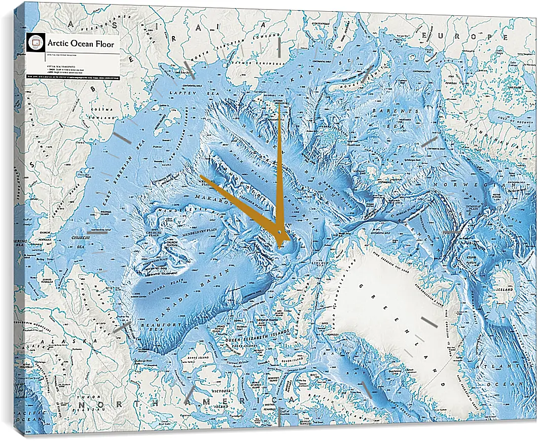 Часы картина - Карта Арктической зоны