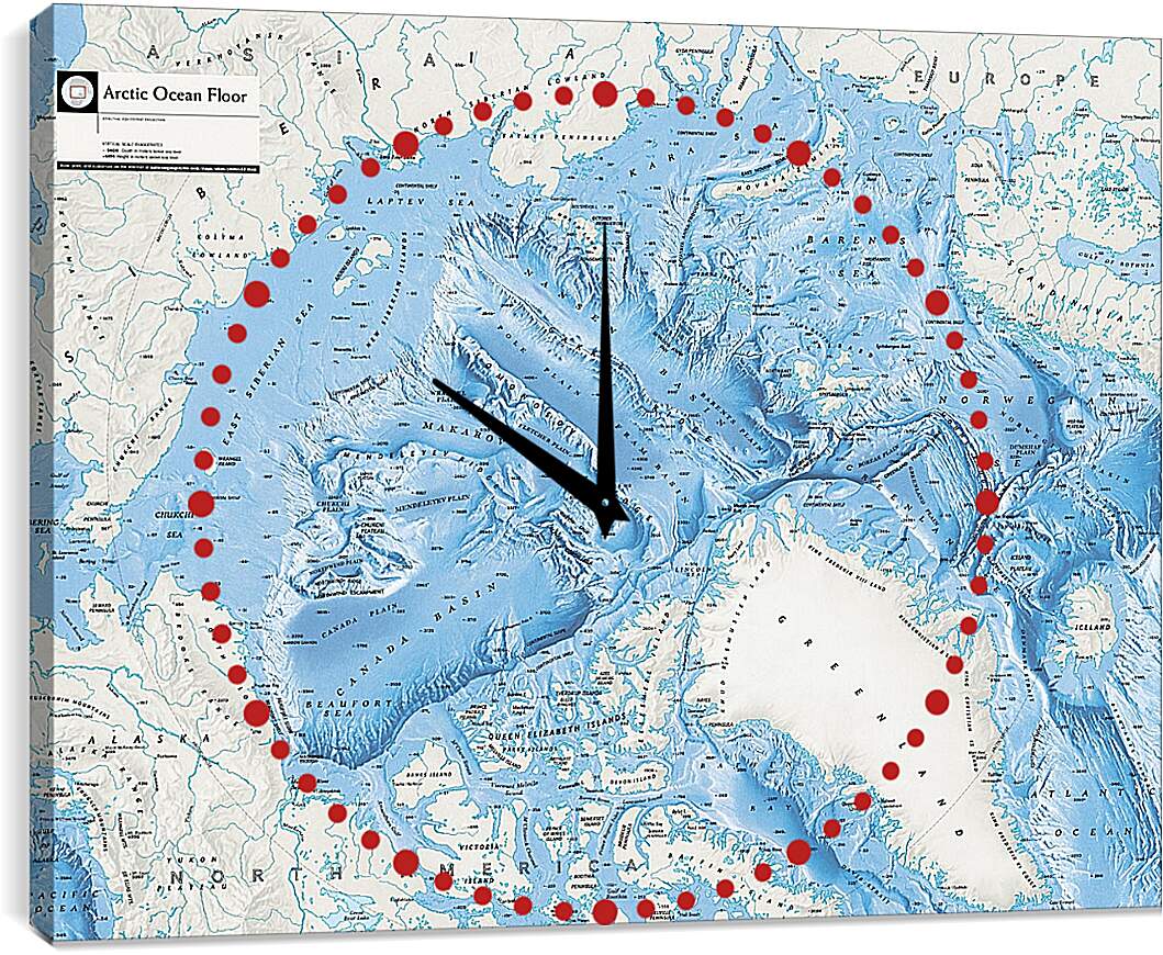 Часы картина - Карта Арктической зоны