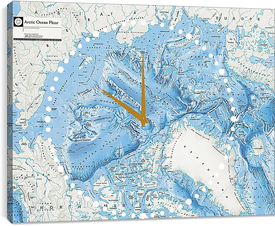 Часы картина - Карта Арктической зоны
