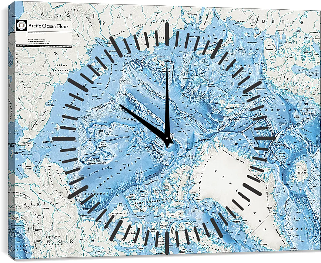 Часы картина - Карта Арктической зоны