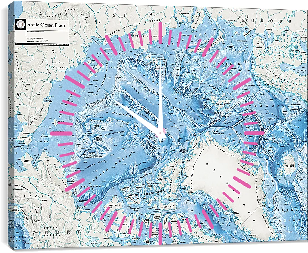Часы картина - Карта Арктической зоны