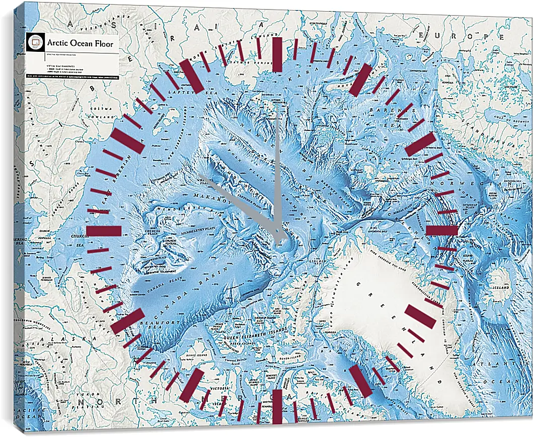 Часы картина - Карта Арктической зоны