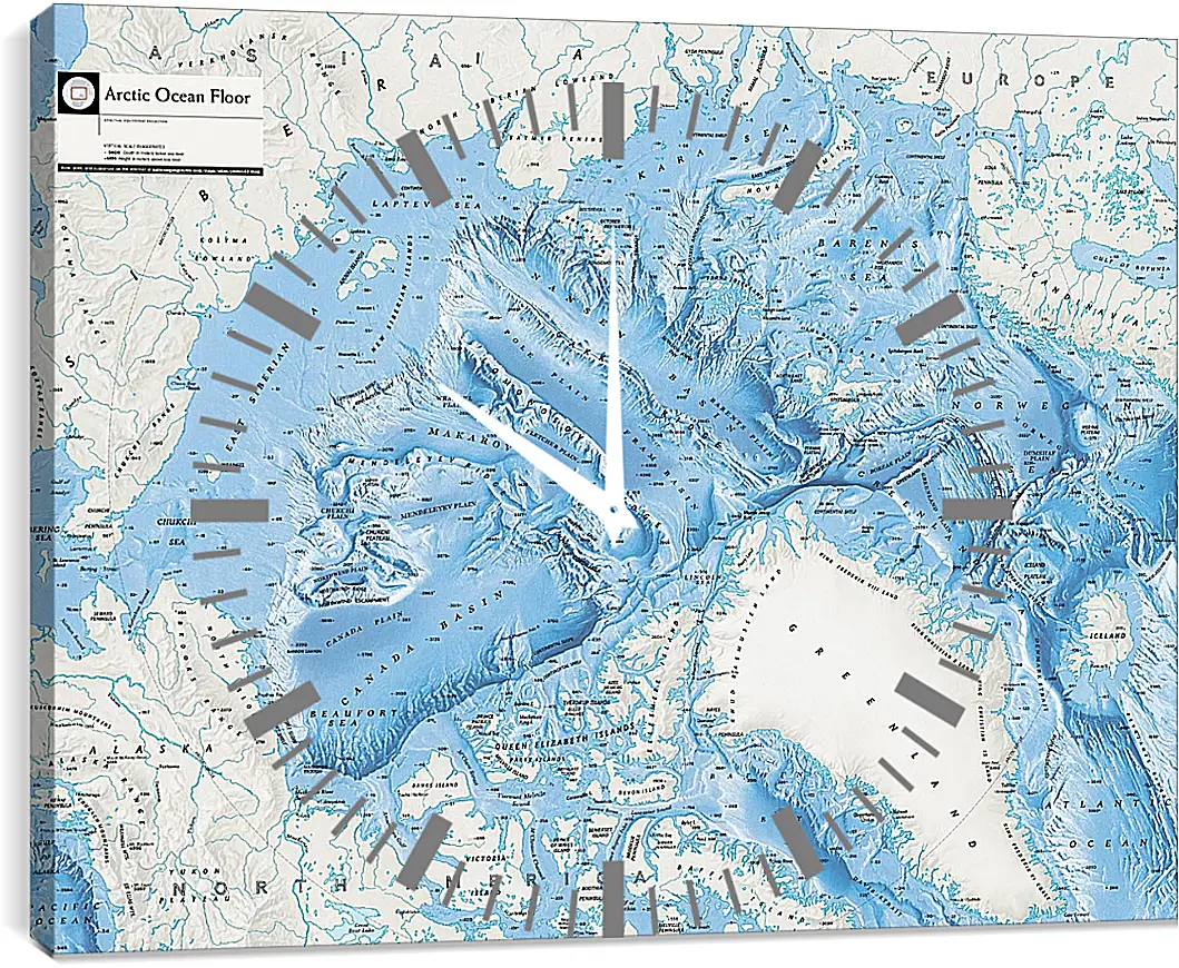 Часы картина - Карта Арктической зоны