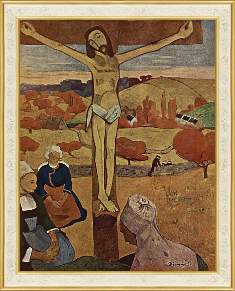 Картина в раме - The Yellow Christ. Поль Гоген