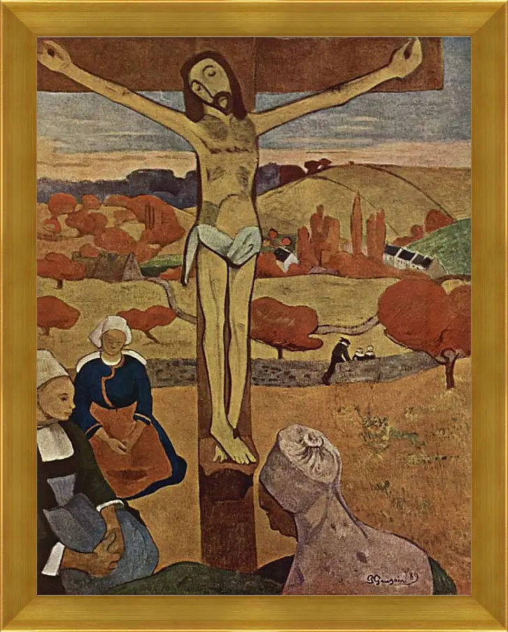 Картина в раме - The Yellow Christ. Поль Гоген