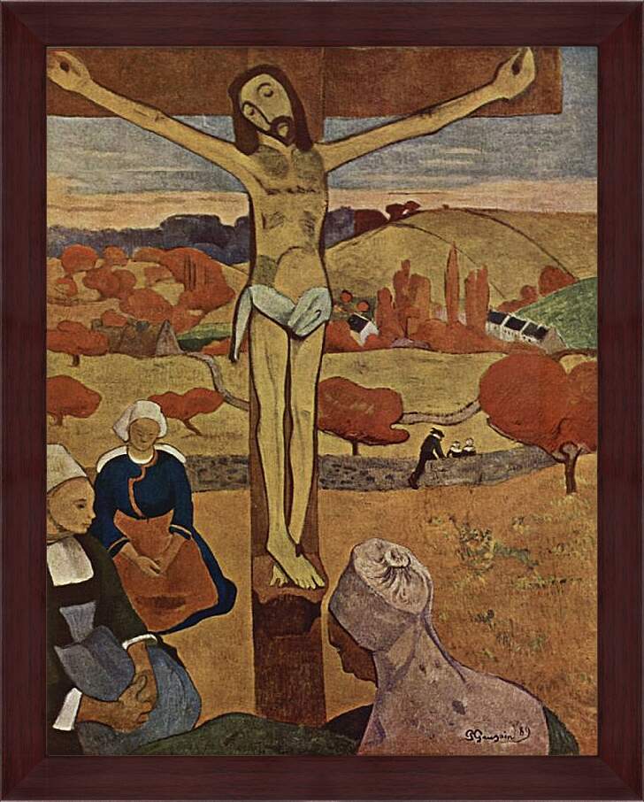 Картина в раме - The Yellow Christ. Поль Гоген