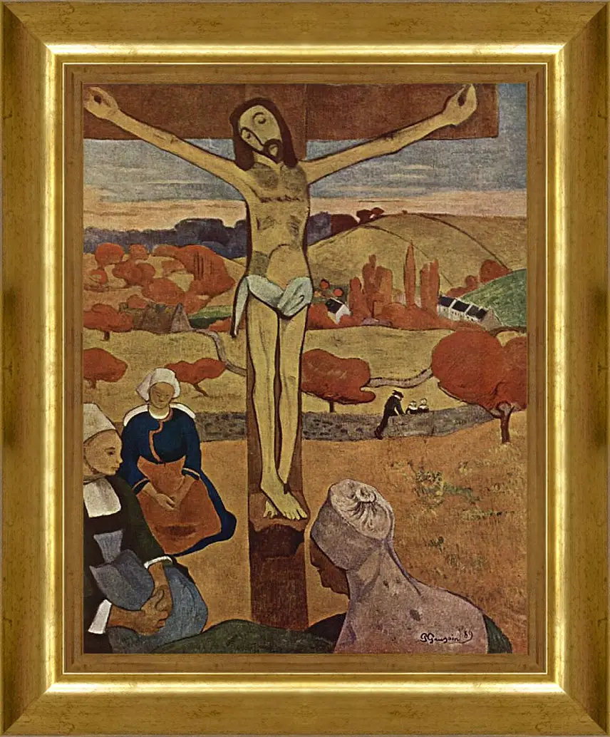 Картина в раме - The Yellow Christ. Поль Гоген