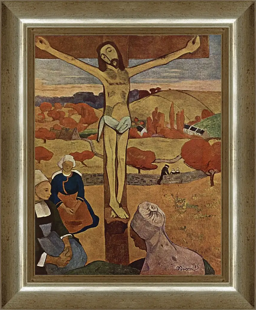 Картина в раме - The Yellow Christ. Поль Гоген