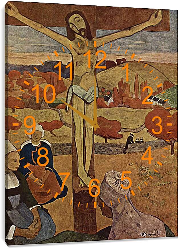 Часы картина - The Yellow Christ. Поль Гоген