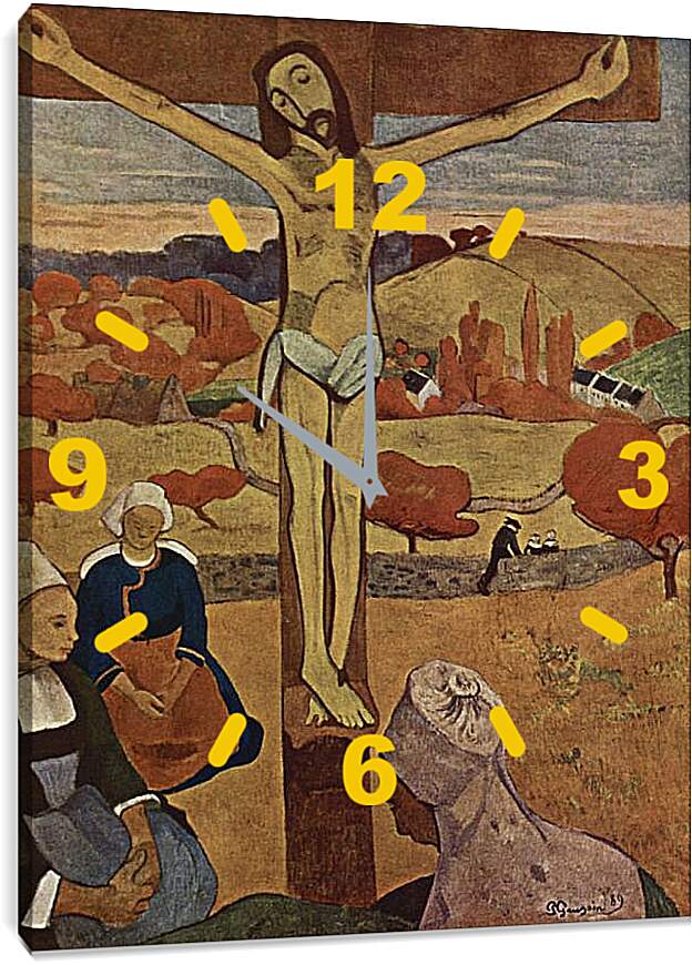 Часы картина - The Yellow Christ. Поль Гоген