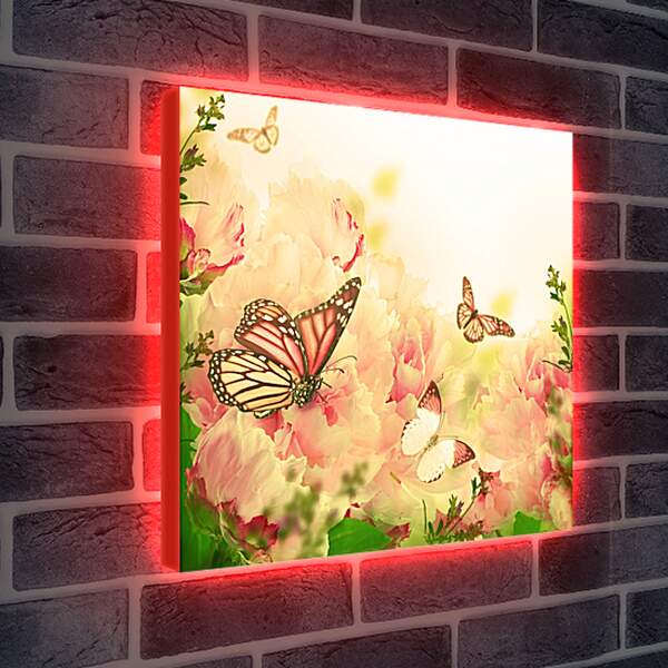 Лайтбокс световая панель - Бабочка в ветвях