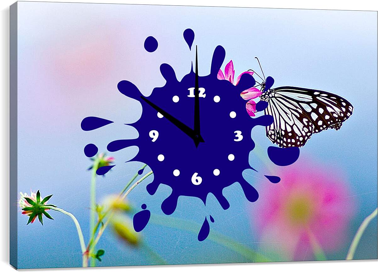 Часы картина - Бабочка-монарх