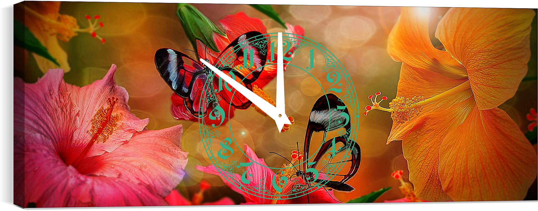 Часы картина - Две бабочки