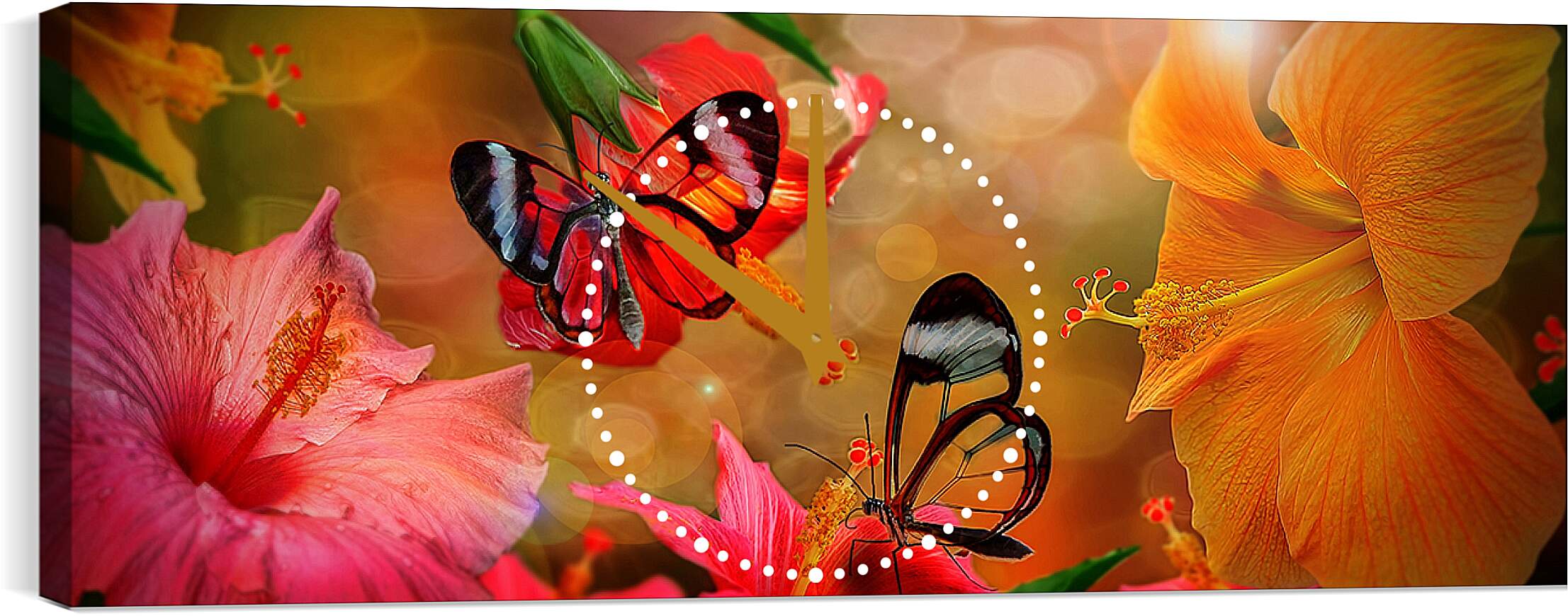 Часы картина - Две бабочки
