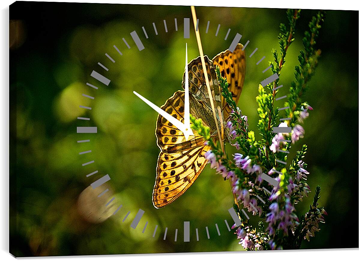 Часы картина - Желтая бабочка