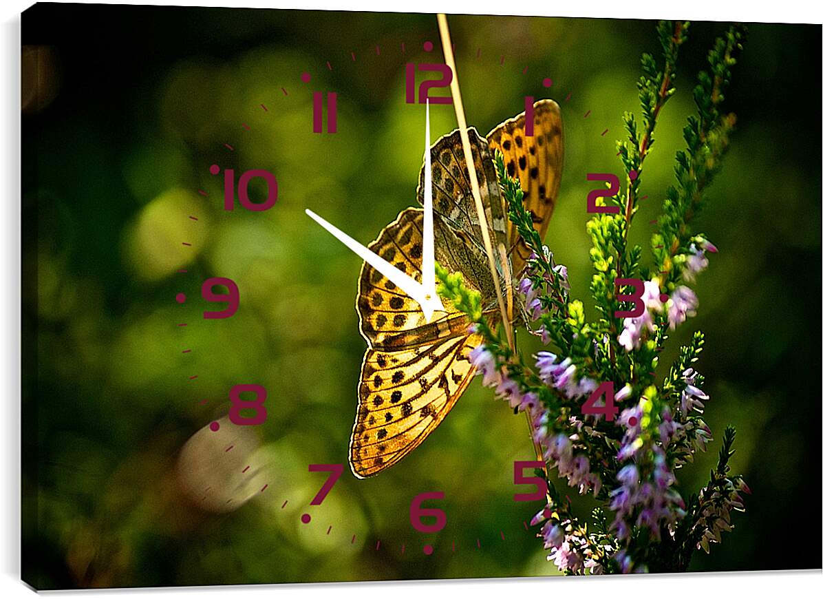 Часы картина - Желтая бабочка